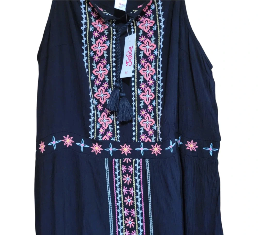 Girls Justice Boho Tank Dress Sz 14 Plus NWT